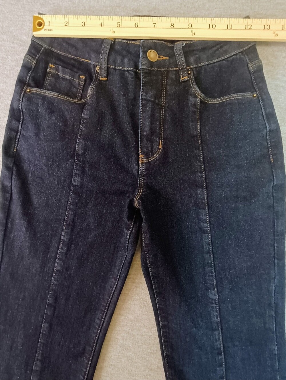 APRICOT Women's Size 26 Regular Dark Blue Flare High-Rise Jeans - Picture 3 of 9